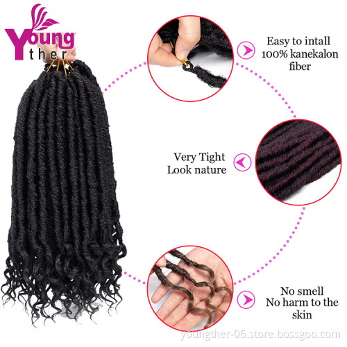 Natural Soft Faux Locs Crochet Twist Hair With Curly Ends Crochet Braids Synthetihetic Braiding Hair Extention Goddess Locs Hair